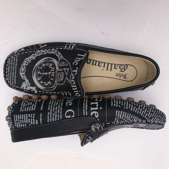 NEW Dior by John Galliano Newspaper Print Driving Loafers Size 3.5 US, 3… - Picture 12 of 16